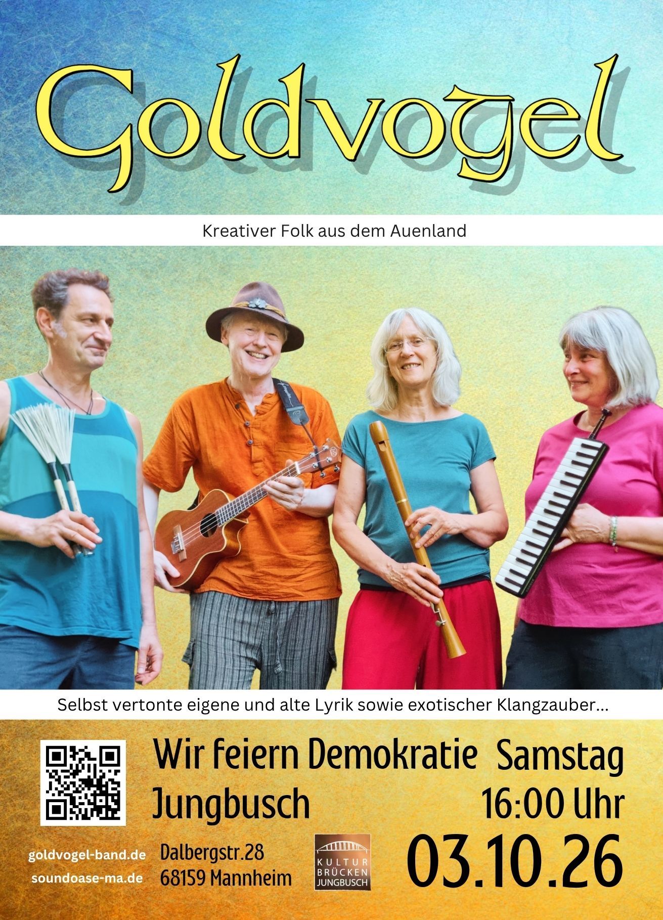 Set zu "Wir feiern Demokratie" Vom Veranstalter abgesagt! Wir machen ersatzweise eine "offene Probe" am Strandbad in Neckarau! 